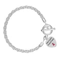 Burgundy Ribbon Rope Style Bracelet – Meningitis Awareness Heart Necklace The Awareness Company