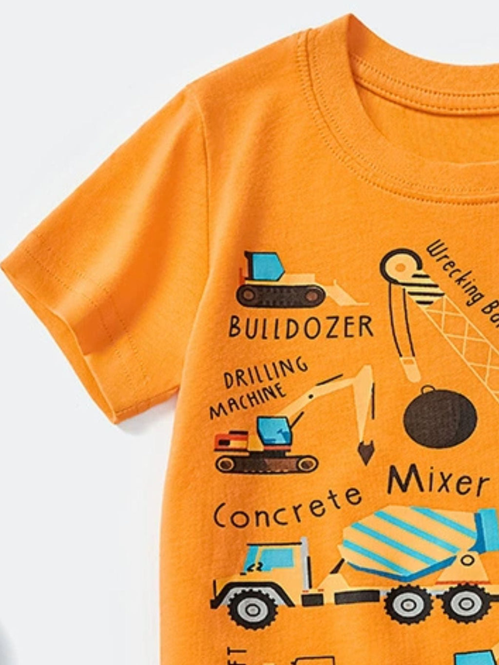 Toddler Boys and Boys Construction Vehicle Crew Neck Short Sleeve T-Shirt NicholesGifts