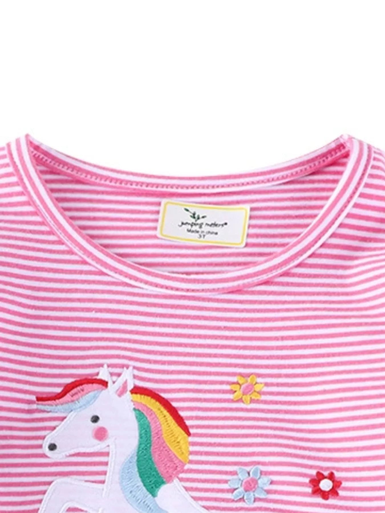 Toddler Girls Unicorn Ruffle Sleeve Striped T-Shirt NicholesGifts