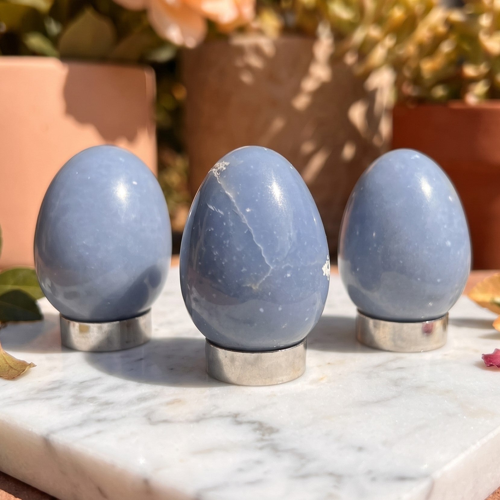 Blue Angelite Crystal Egg Carving Amazing Crystals