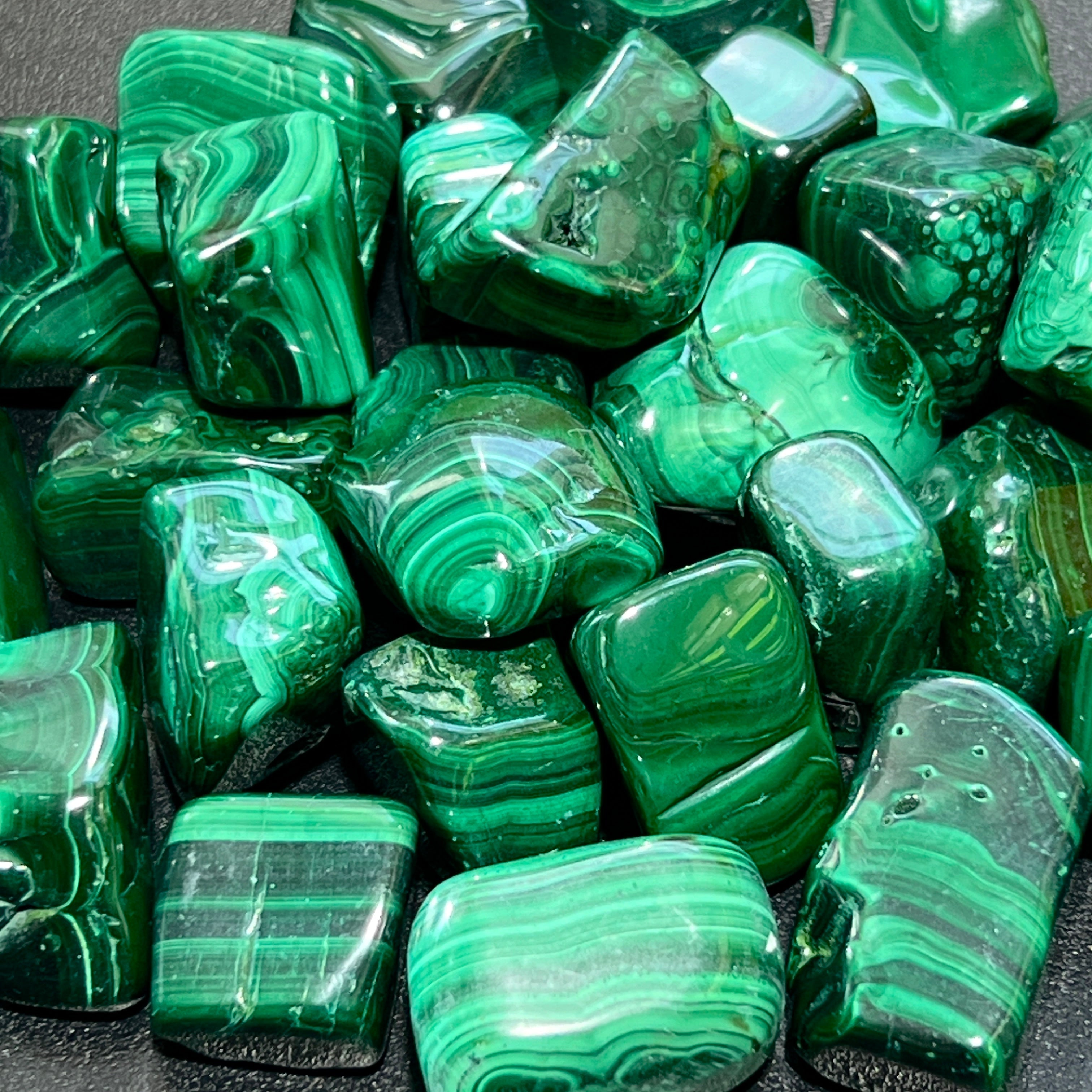 Malachite Tumbled (1/2 lb) 8 oz Bulk Wholesale Lot Half Pound Polished Natural Gemstones Healing Crystals And Stones Amazing Crystals