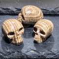 Peruvian Brown Banded Aragonite Skull Carving Amazing Crystals