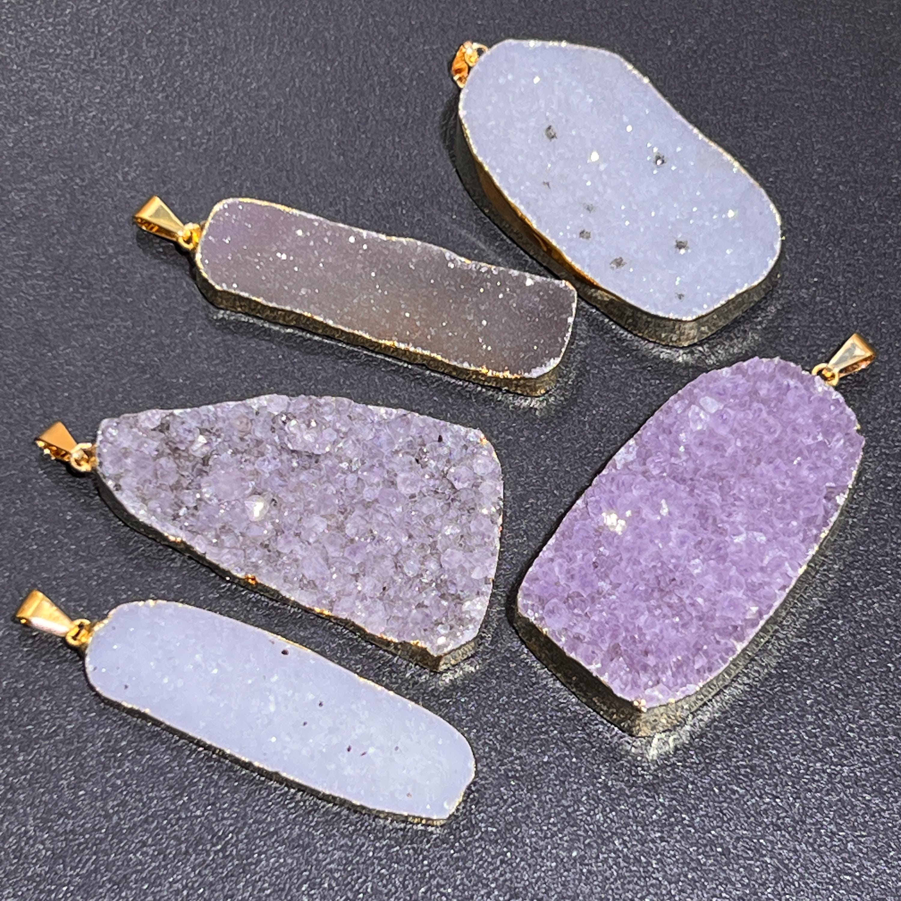 Large Druzy Crystal Statement Pendants (Gold Plated) Wholesale Amazing Crystals