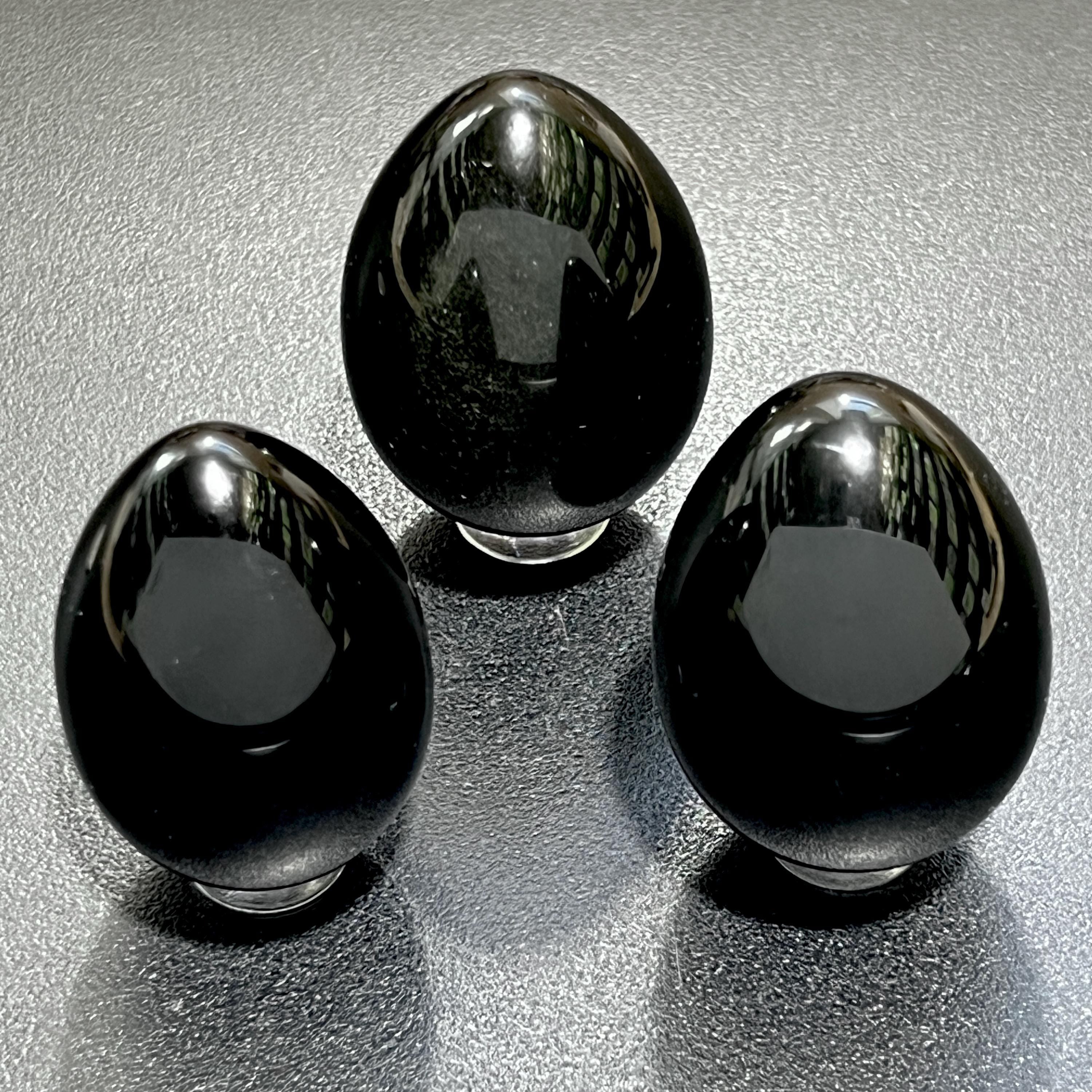 Black Obsidian Egg Carving Gemstone Crystal Decor Supply Amazing Crystals