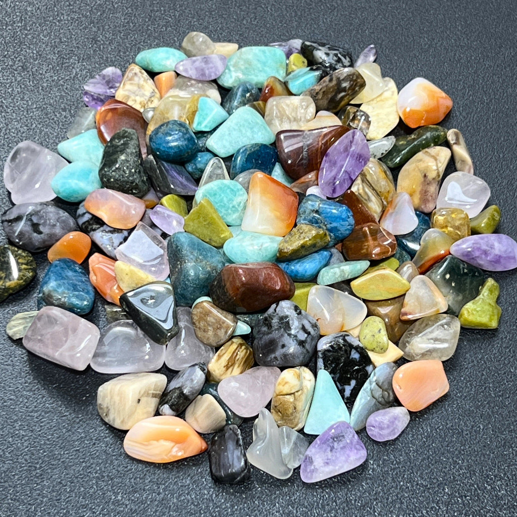 Madagascar Small Tumbled Stone Mix (By The Ounce Or Pound) Apatite Rose Quartz Labradorite Amazonite Amethyst Amazing Crystals