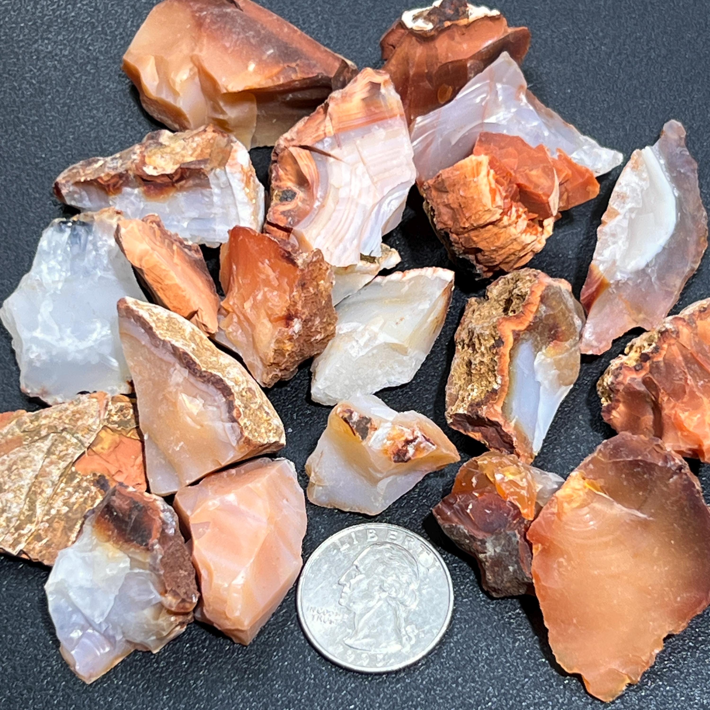 Red White Mixed Carnelian Agate Crystal Rough Raw Stones (By The Piece or Pound) Wholesale Amazing Crystals