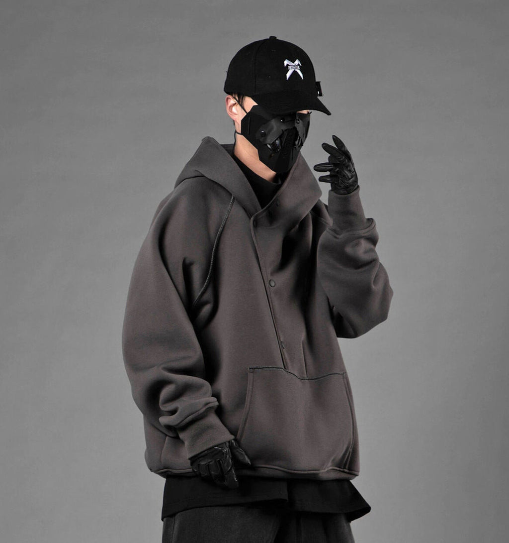 HiH38 Grey Layered Hoodie Niepce