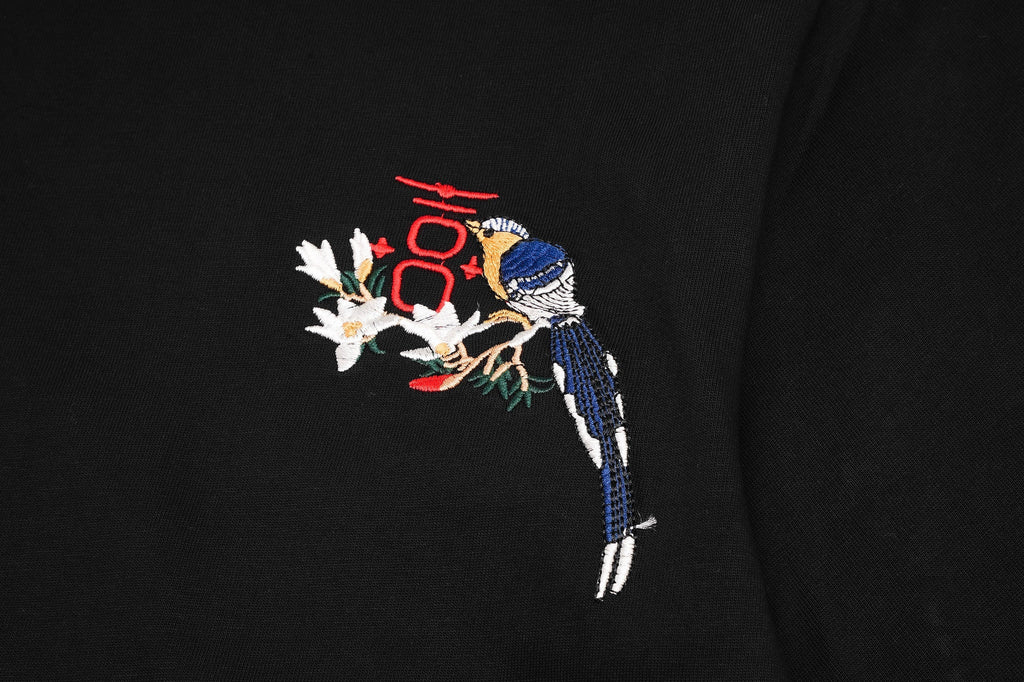 ET513 Flower and Birds Embroidered Tee Niepce