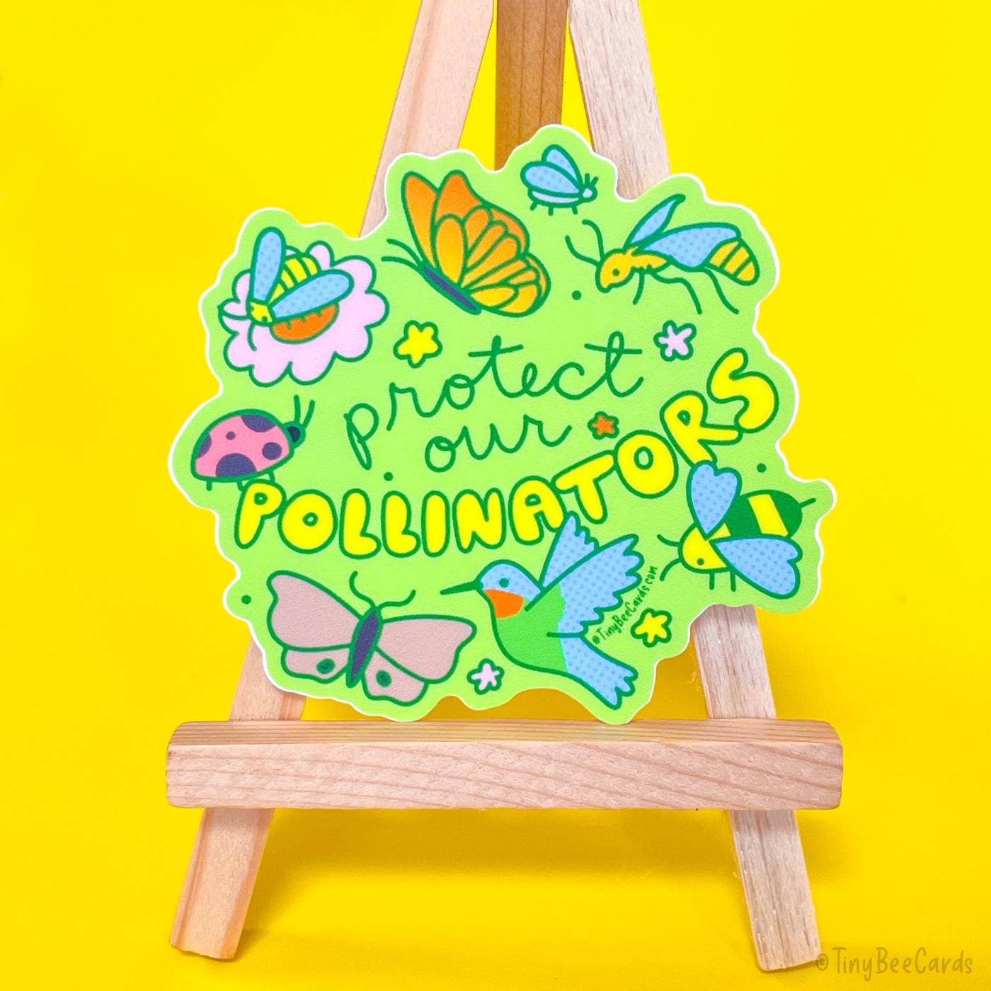 Tiny Bee Cards - Protect our Pollinators Bugs & Birds Vinyl Sticker Tia Chucha's Centro Cultural & Bookstore