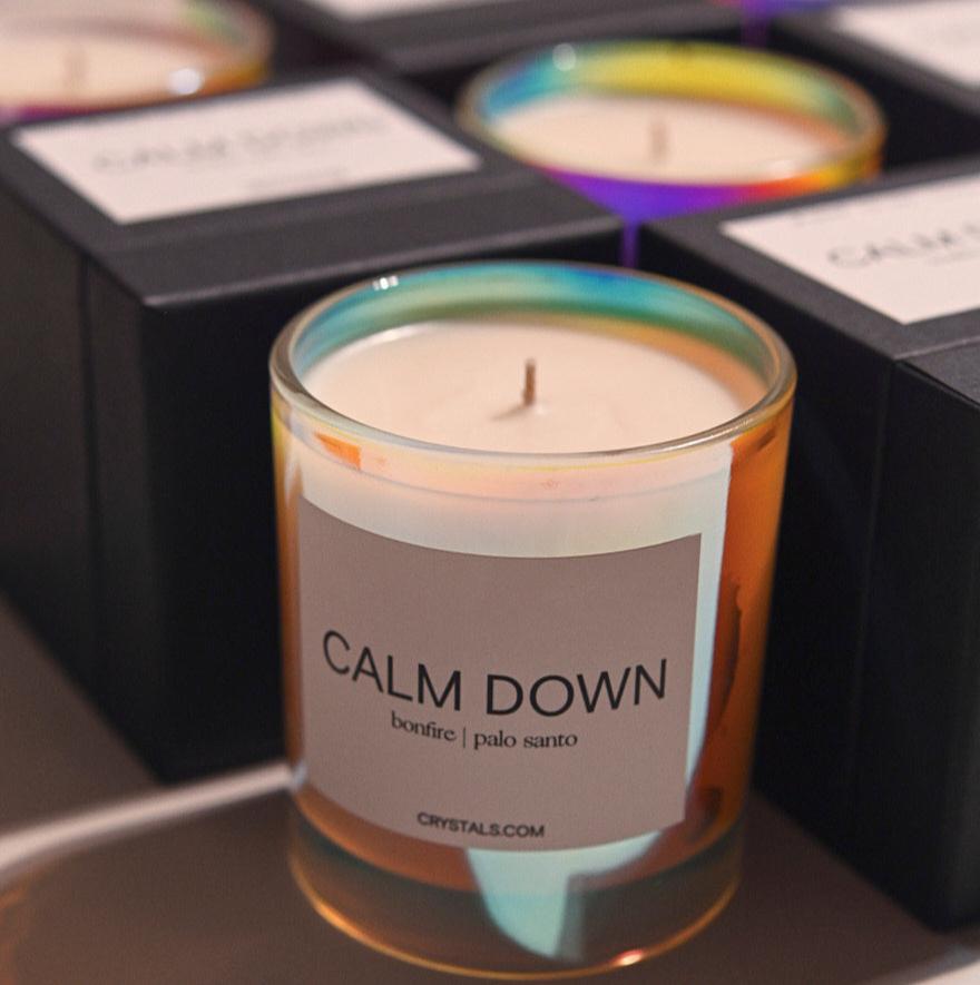 CALM DOWN Candle CRYSTALS.COM