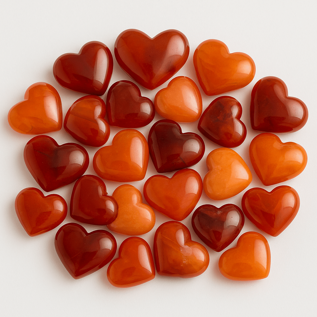 Carnelian Agate Mini Hearts – Sold by the Pound KREATEUR MIAMI