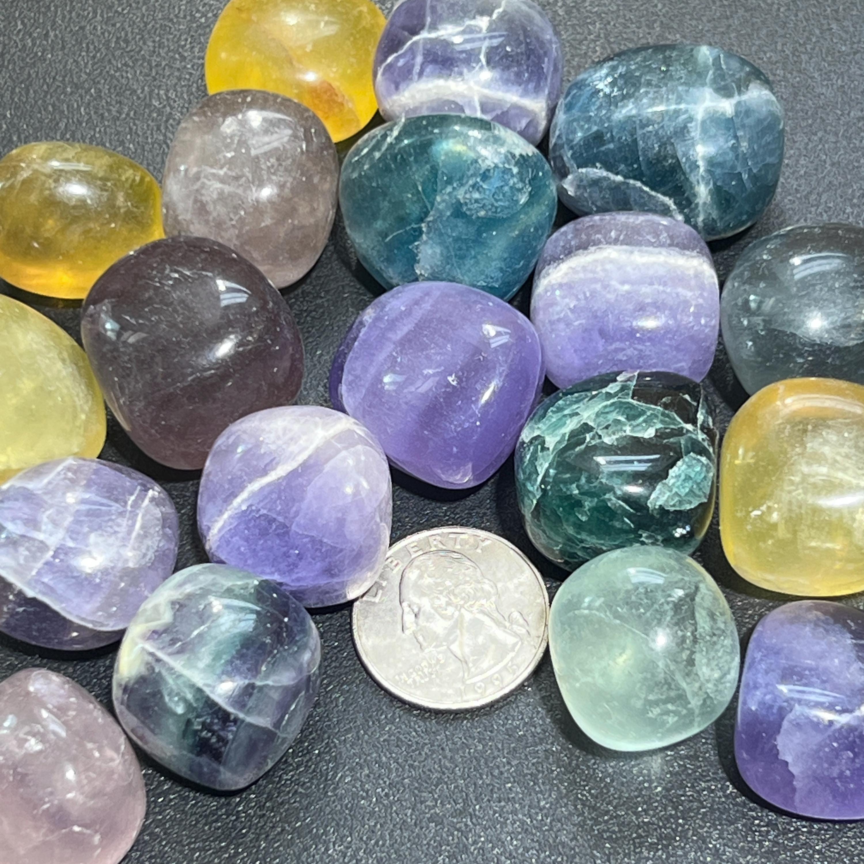 Fluorite Crystal Multi-Colored Tumbled Stones (By The Piece or Pound) Wholesale Amazing Crystals