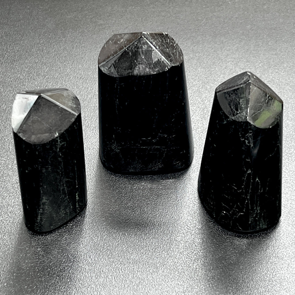 Black Tourmaline Point Tower Carving Amazing Crystals