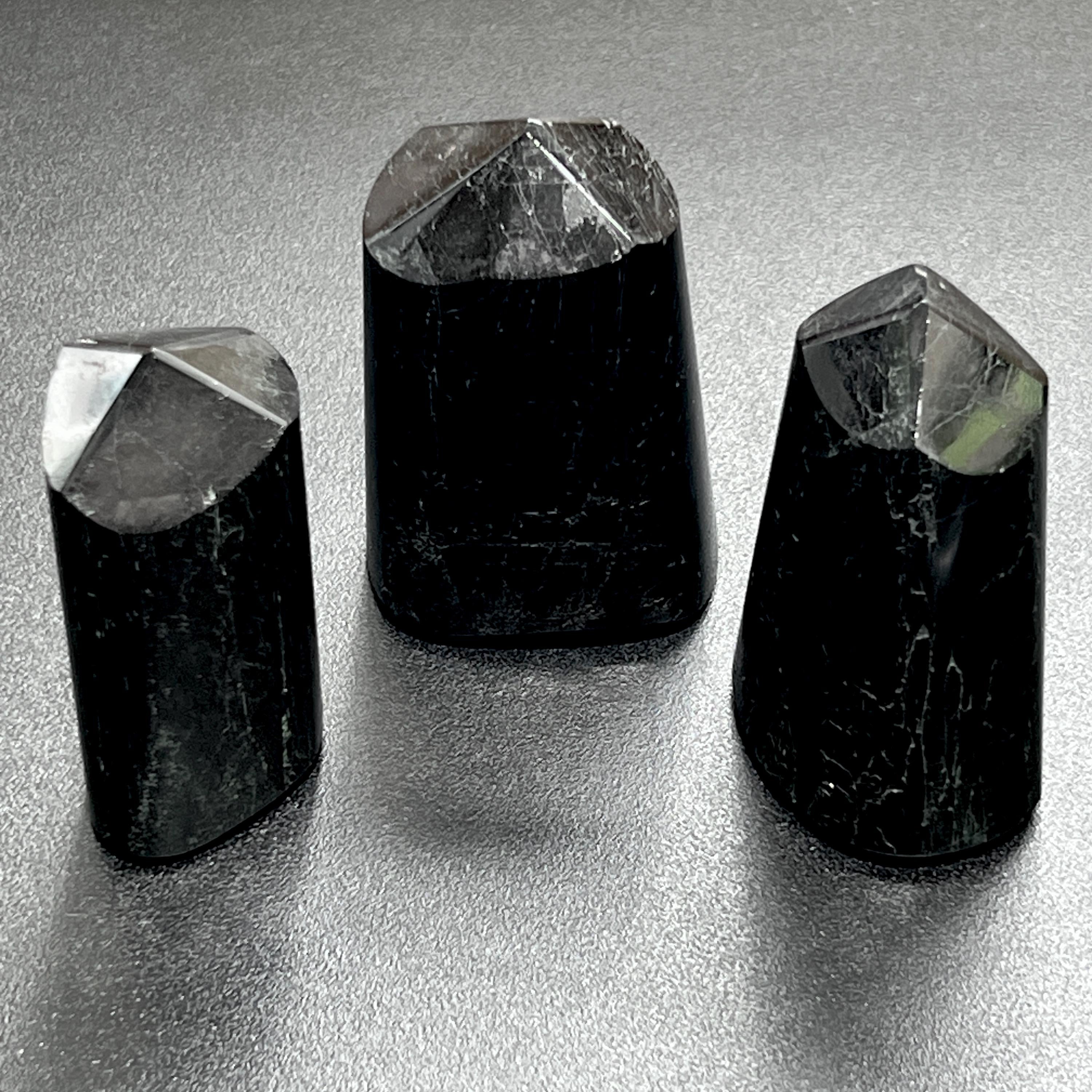 Black Tourmaline Point Tower Carving Amazing Crystals
