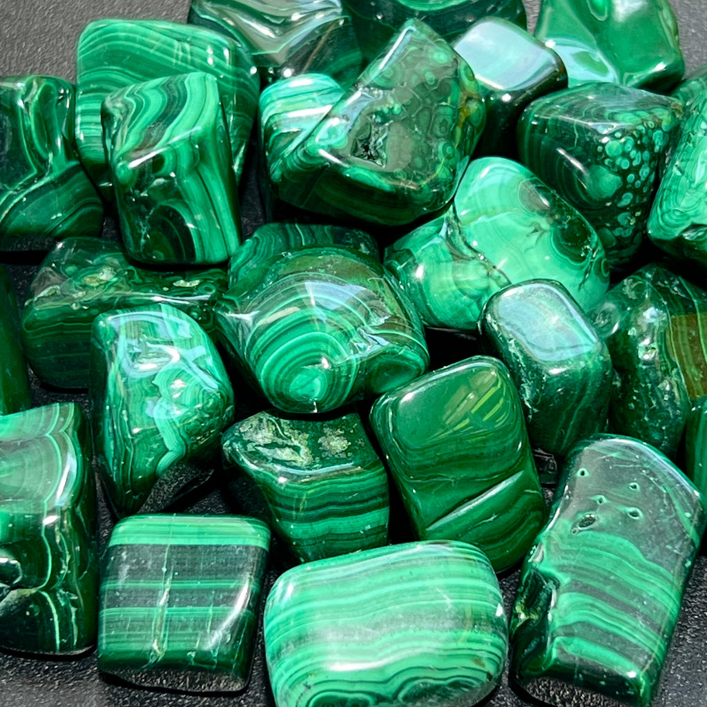 Malachite Tumbled (3 Pcs) Polished Natural Gemstones Healing Crystals And Stones Amazing Crystals