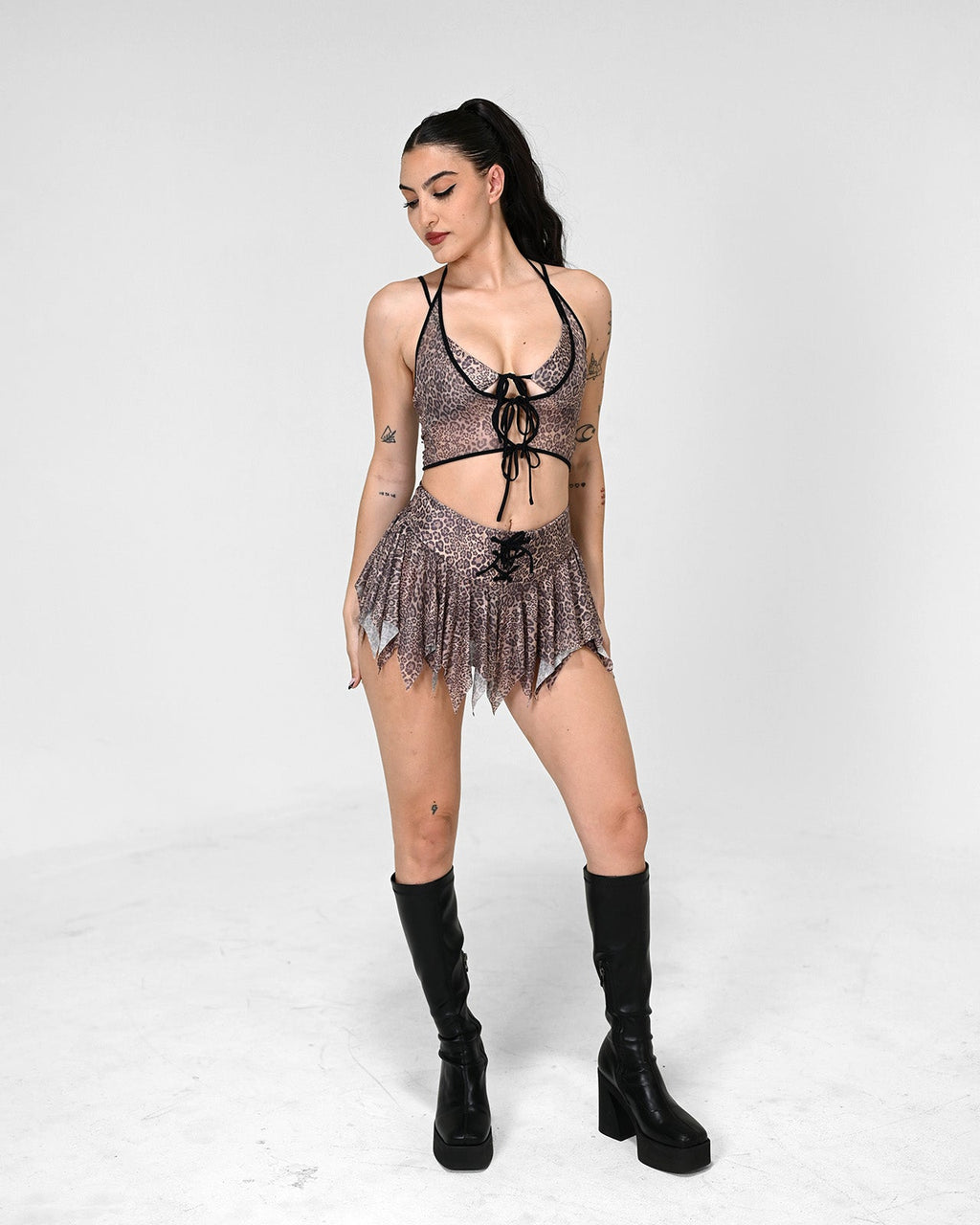 Leopard Luxe Crop Top SUSPEX Rave Outfits
