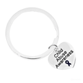 Child Abuse Awareness Dark Blue Ribbon Heart Charm Split Style Key Chains The Awareness Company