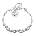 Child Abuse Awareness Heart Charm Partial Beaded Bracelet The Awareness Company