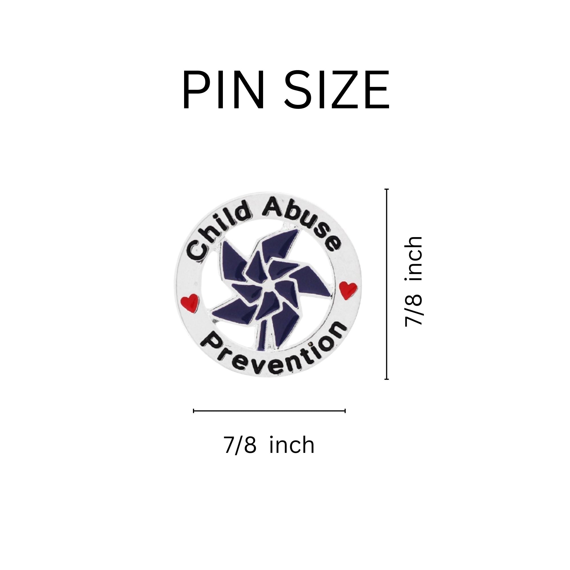 10 Pack Child Abuse Prevention Blue Pinwheel Pins The Awareness Company