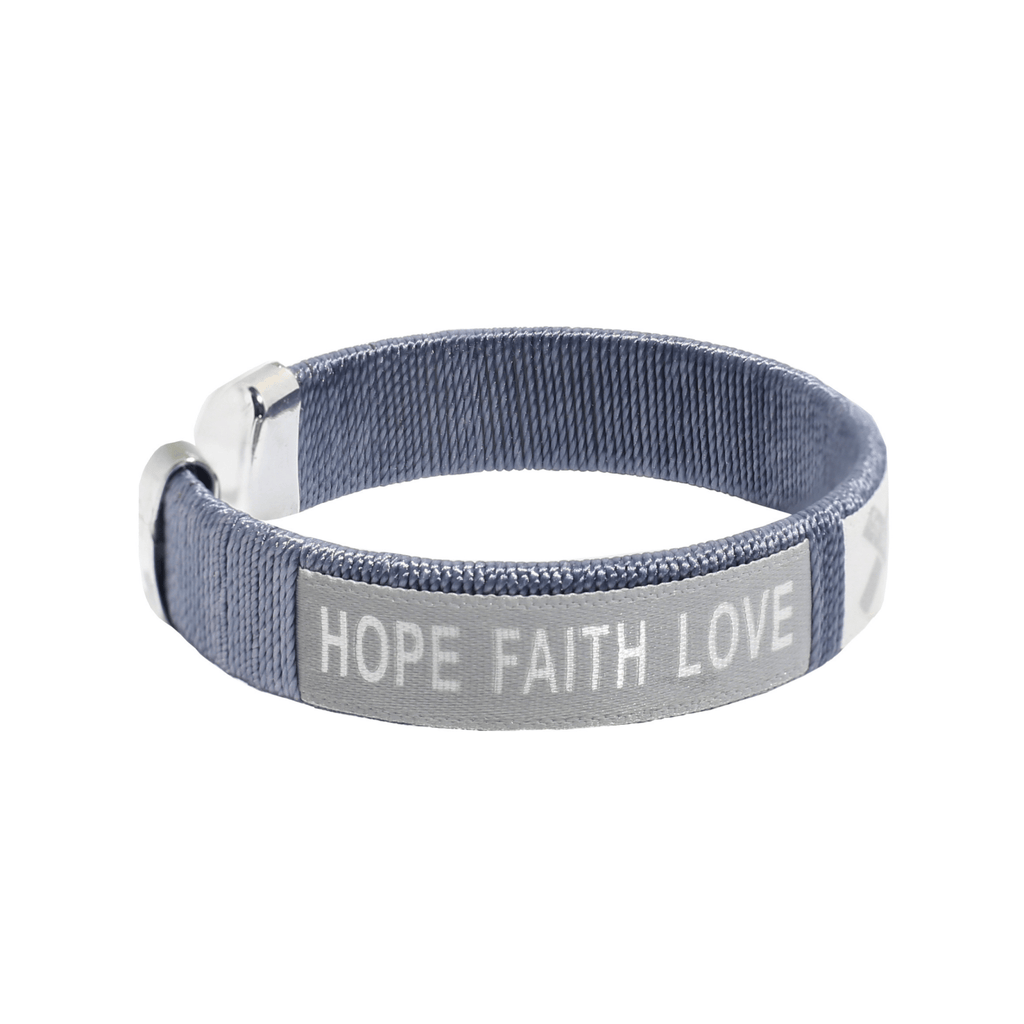 Child Size Gray Ribbon Bangle Bracelets The Awareness Company