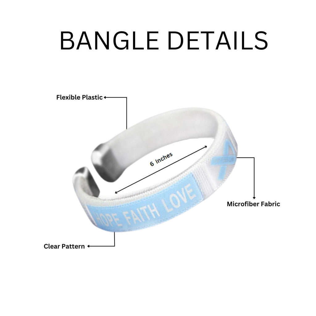 Child Size Light Blue Ribbon Bangle Bracelets The Awareness Company