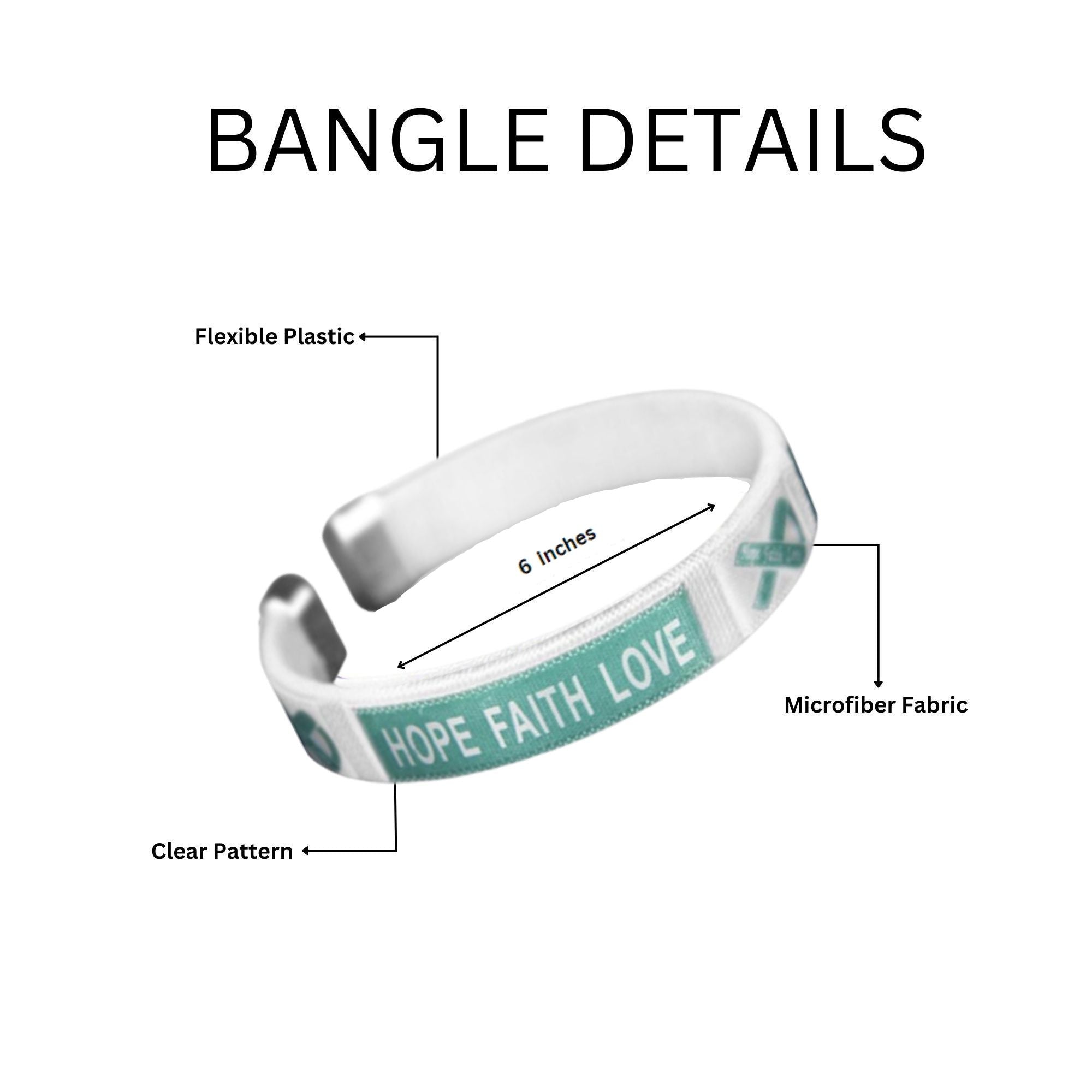 Child Size Teal Ribbon Bangle Bracelets The Awareness Company