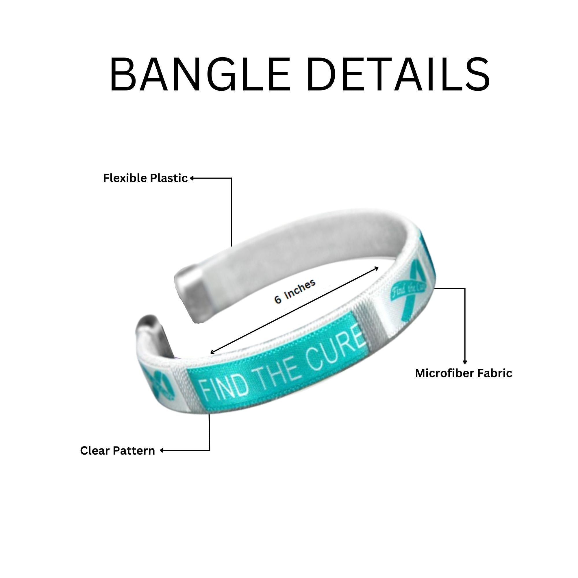 Child Size Teal Ribbon Cure Bangle Bracelets The Awareness Company