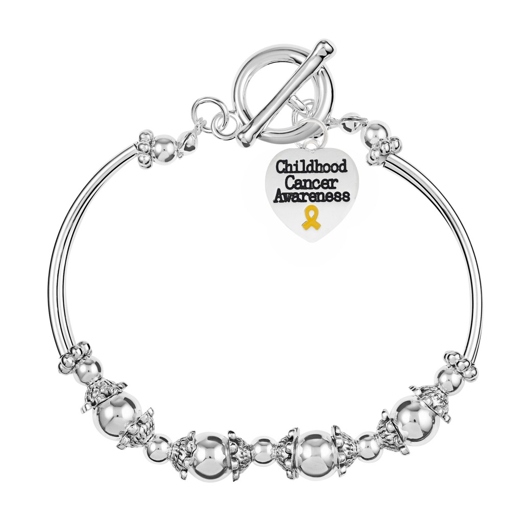 Childhood Cancer Awareness Heart Charm Partial Beaded Bracelets The Awareness Company