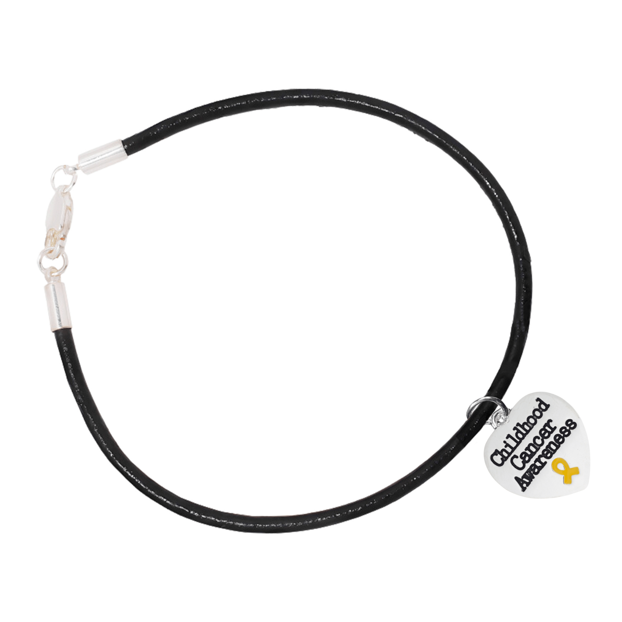 Childhood Cancer Awareness Heart Leather Bracelets The Awareness Company