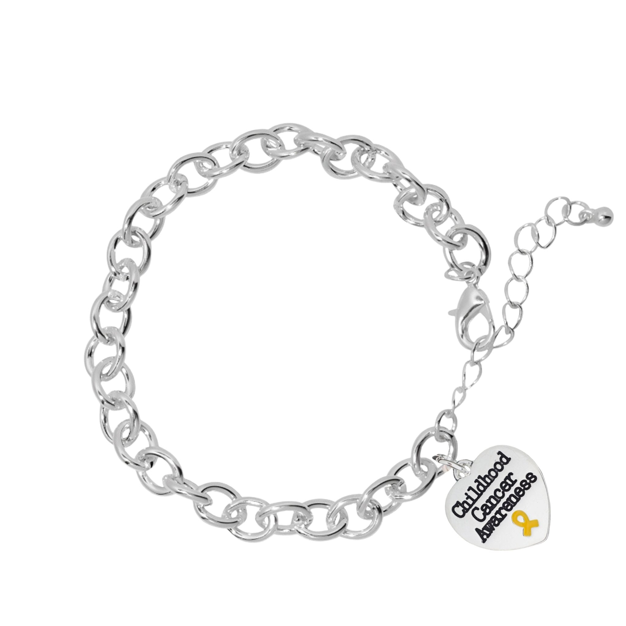 Childhood Cancer Heart Awareness Chunky Charm Bracelet The Awareness Company