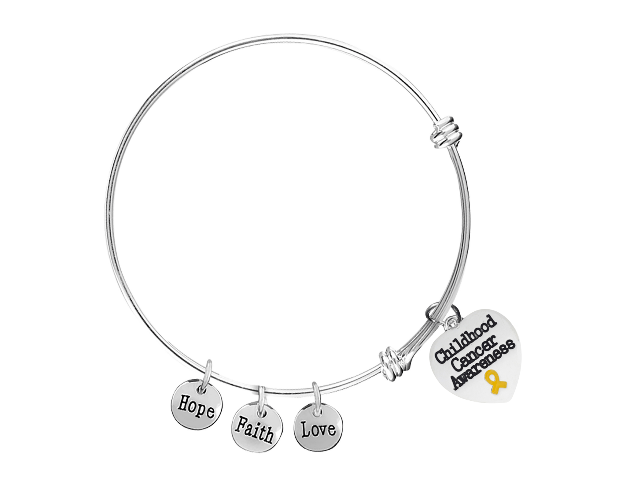 Childhood Cancer Heart Retractable Charm Bracelets The Awareness Company