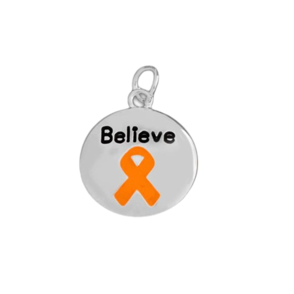 Circle Believe Orange Ribbon Charms The Awareness Company