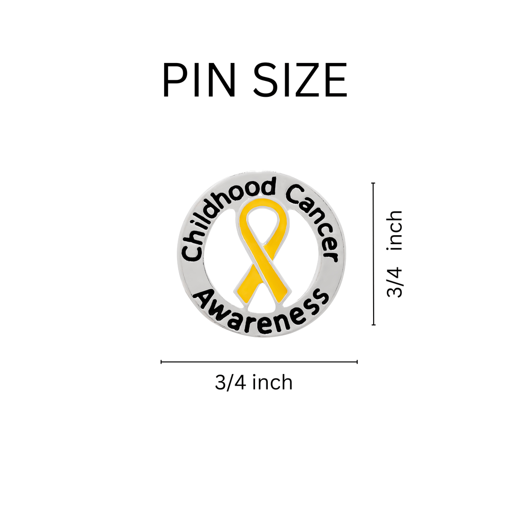 Circle Childhood Cancer Awareness Ribbon Pins The Awareness Company