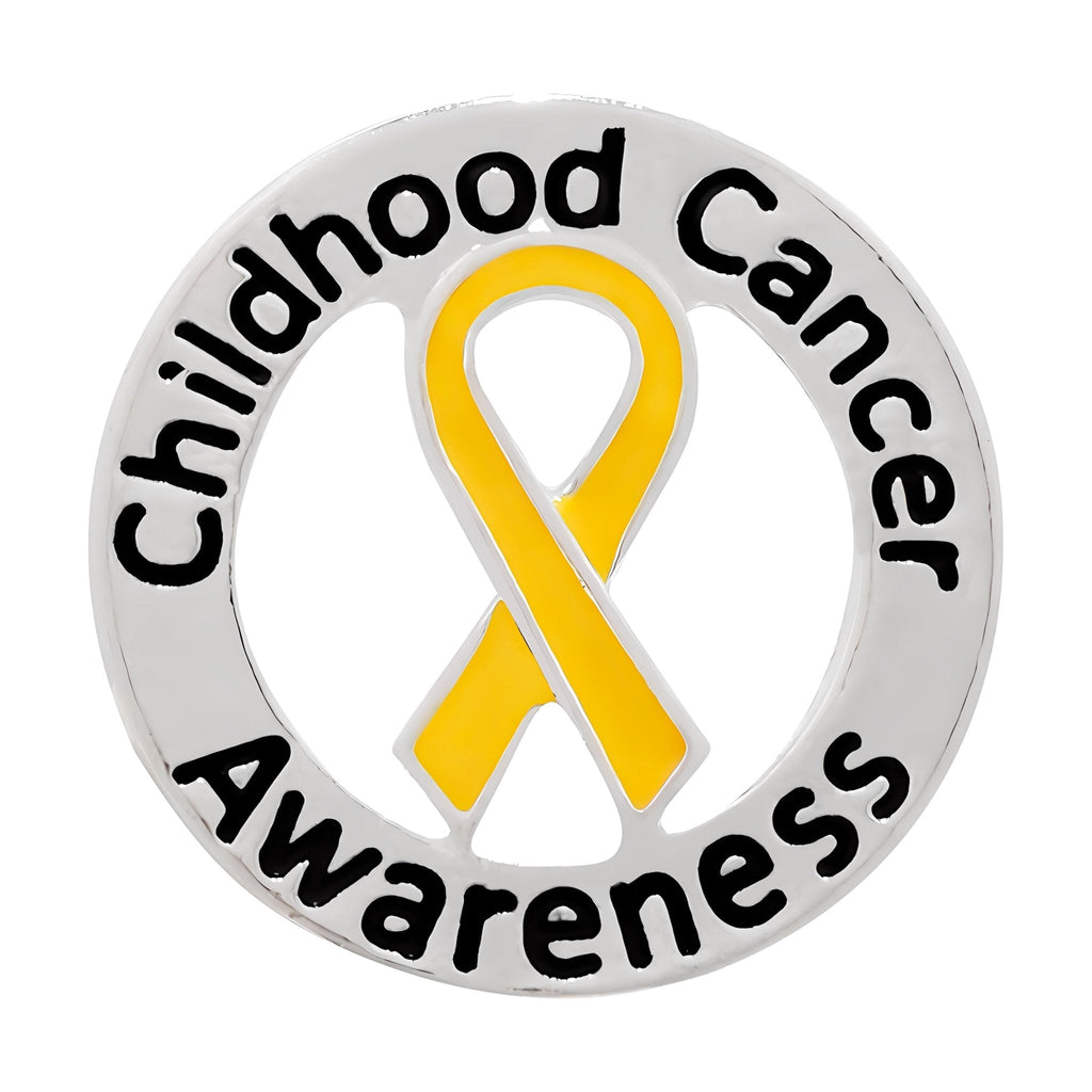 Circle Childhood Cancer Awareness Ribbon Pins The Awareness Company