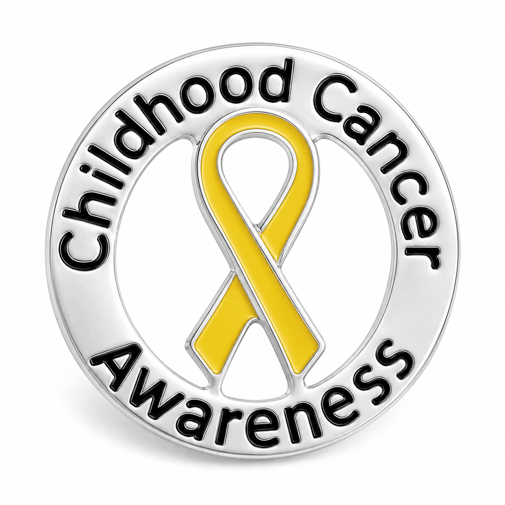 Circle Childhood Cancer Awareness Ribbon Pins The Awareness Company