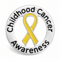 Circle Childhood Cancer Awareness Ribbon Pins The Awareness Company