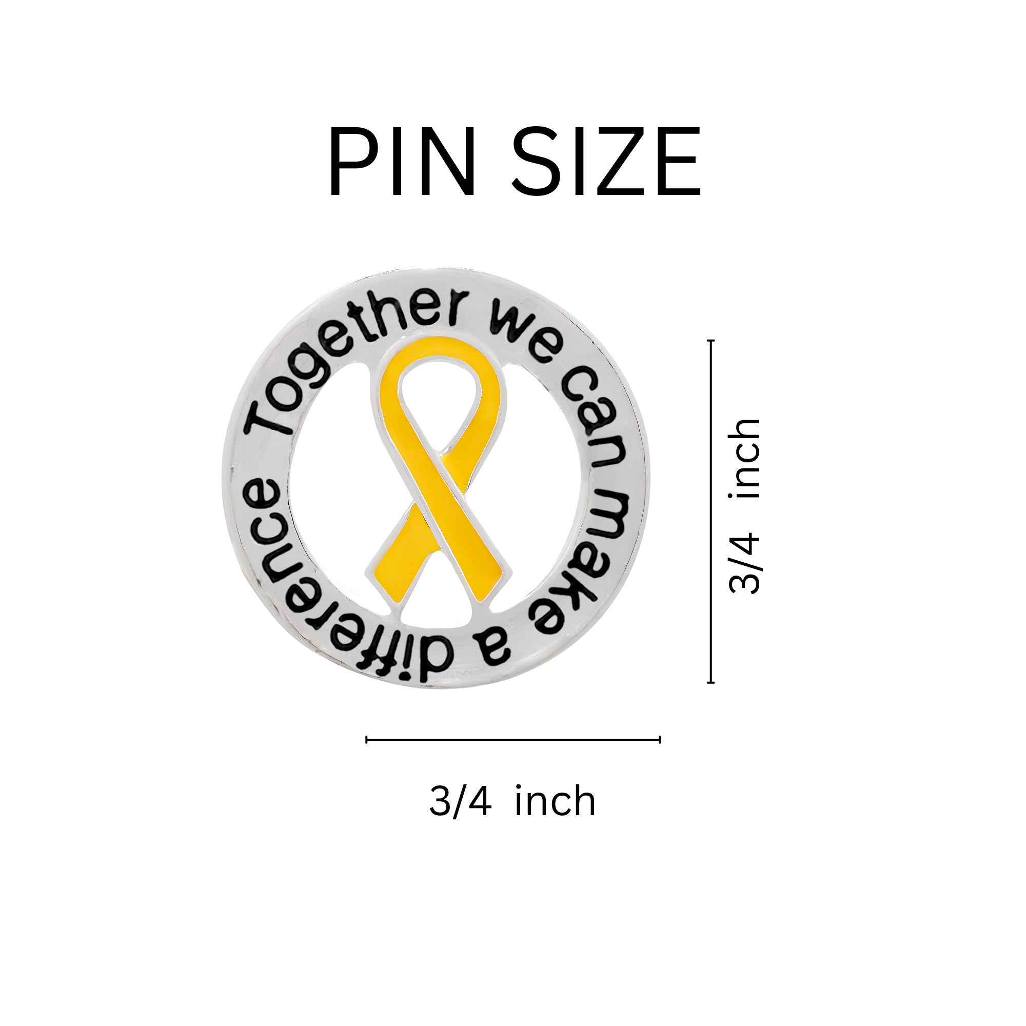 Circle Gold Ribbon Difference Childhood Cancer Awareness Pins The Awareness Company
