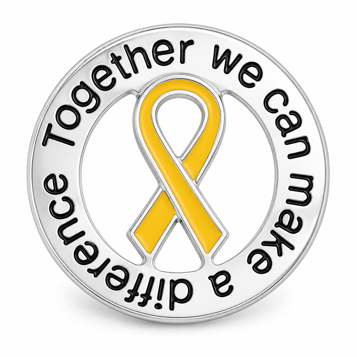 Circle Gold Ribbon Difference Childhood Cancer Awareness Pins The Awareness Company