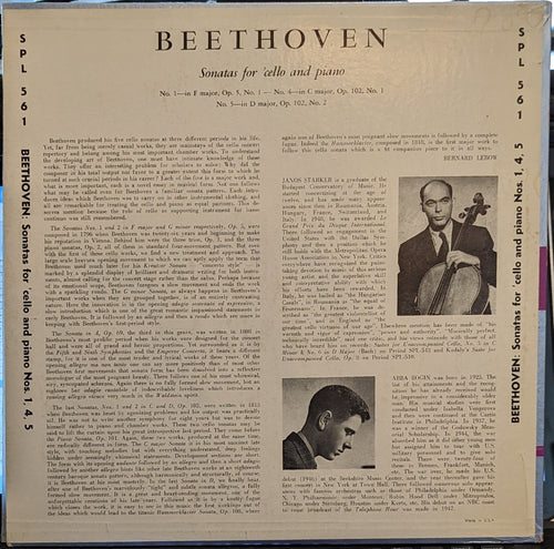 Ludwig van Beethoven - Cello Sonatas Volume 1 | Excellent (EX) Near Mint (NM) Love Vinyl Records