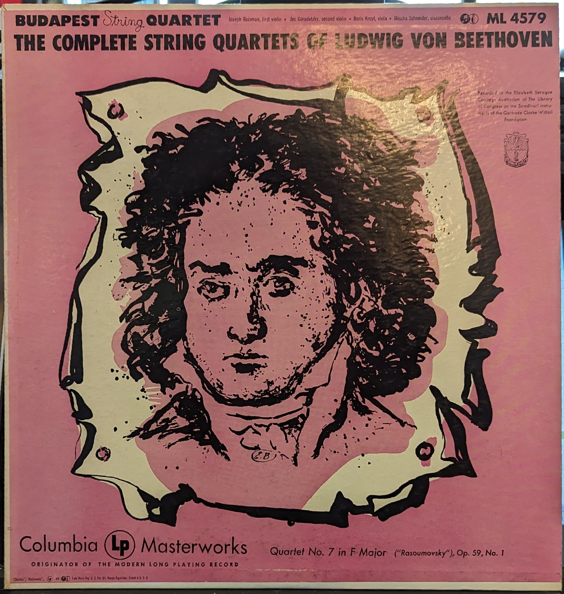 Ludwig van Beethoven - Quartet No. 7 in F Major, Op. 59, No. 1 | Excellent (EX) Near Mint (NM) Love Vinyl Records