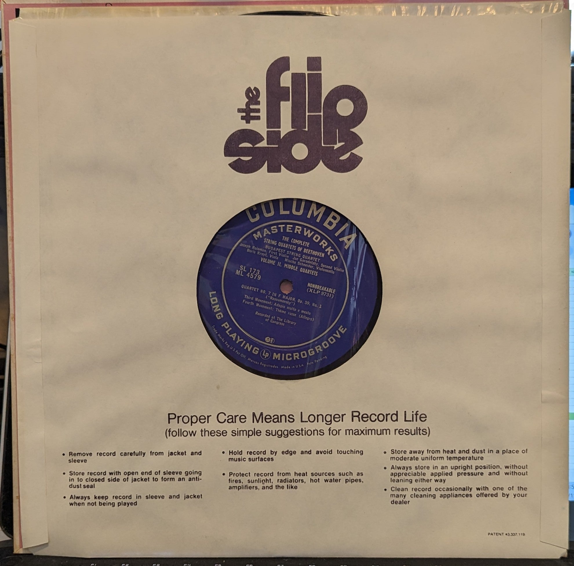 Ludwig van Beethoven - Quartet No. 7 in F Major, Op. 59, No. 1 | Excellent (EX) Near Mint (NM) Love Vinyl Records