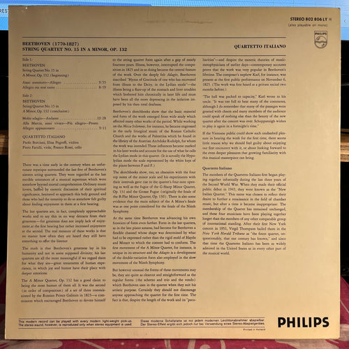 Ludwig van Beethoven - String Quartet In A Minor, Op. 132 *NETHERLANDS* | Excellent (EX) Near Mint (NM) Love Vinyl Records
