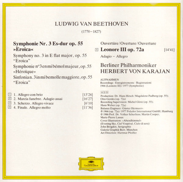 Ludwig van Beethoven - Symphony No. 3 “Eroica” / Overture: “Leonore III” (CD) | Excellent+ (EX+) Love Vinyl Records