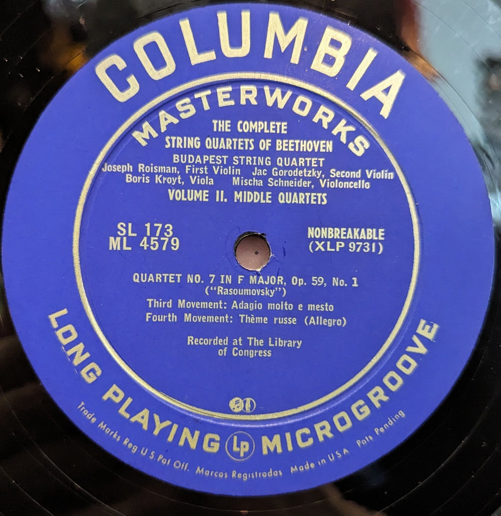 Ludwig van Beethoven - Quartet No. 7 in F Major, Op. 59, No. 1 | Excellent (EX) Near Mint (NM) Love Vinyl Records