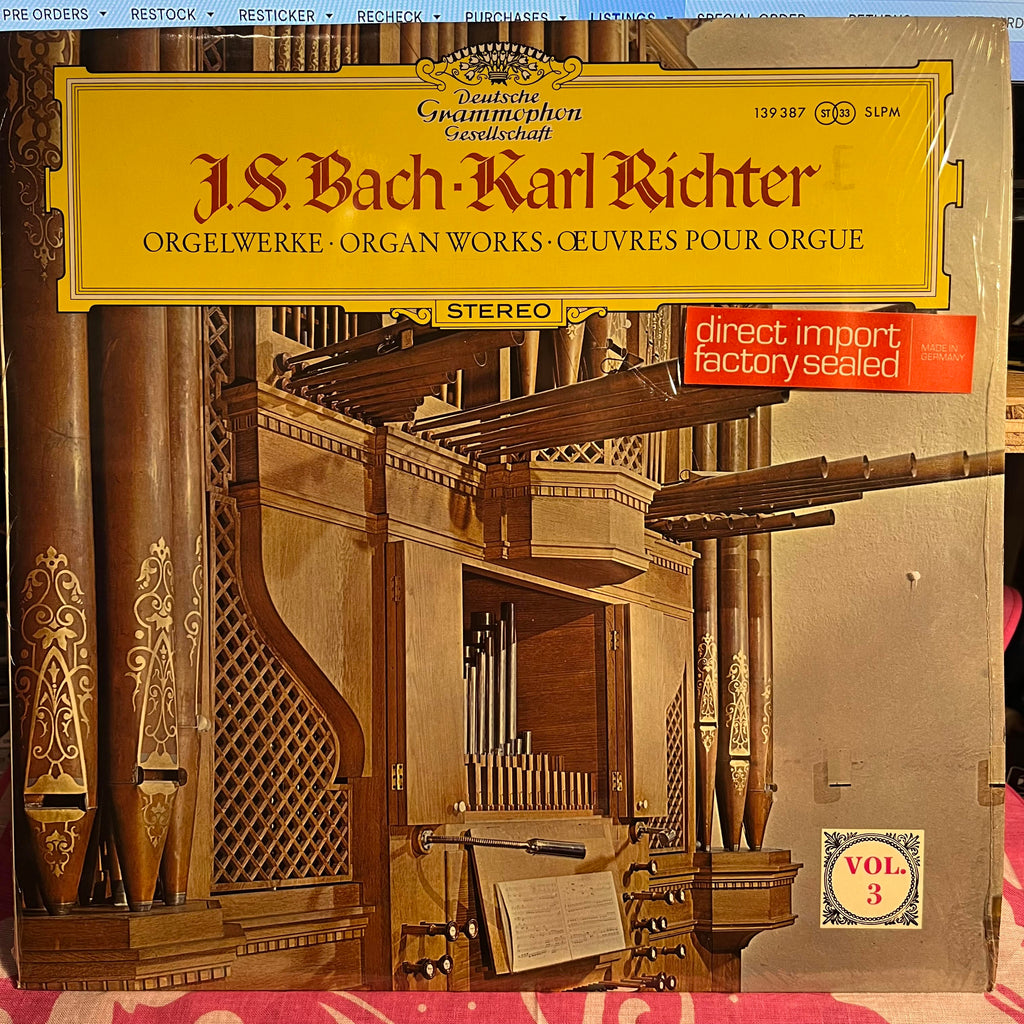 Johann Sebastian Bach - Orgelwerke = Organ Works = Œuvres Pour Orgue (Vol. 3) *SHRINK/GERMANY* | Near Mint (NM) Near Mint (NM) Love Vinyl Records