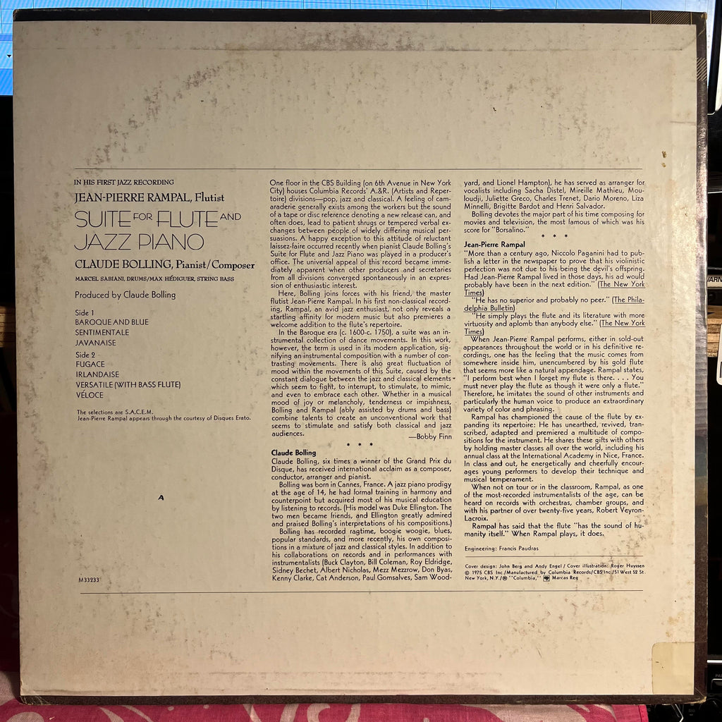 Jean-Pierre Rampal - Suite For Flute And Jazz Piano *TERRE HAUTE* | Near Mint (NM) Very Good Plus (VG+) Love Vinyl Records