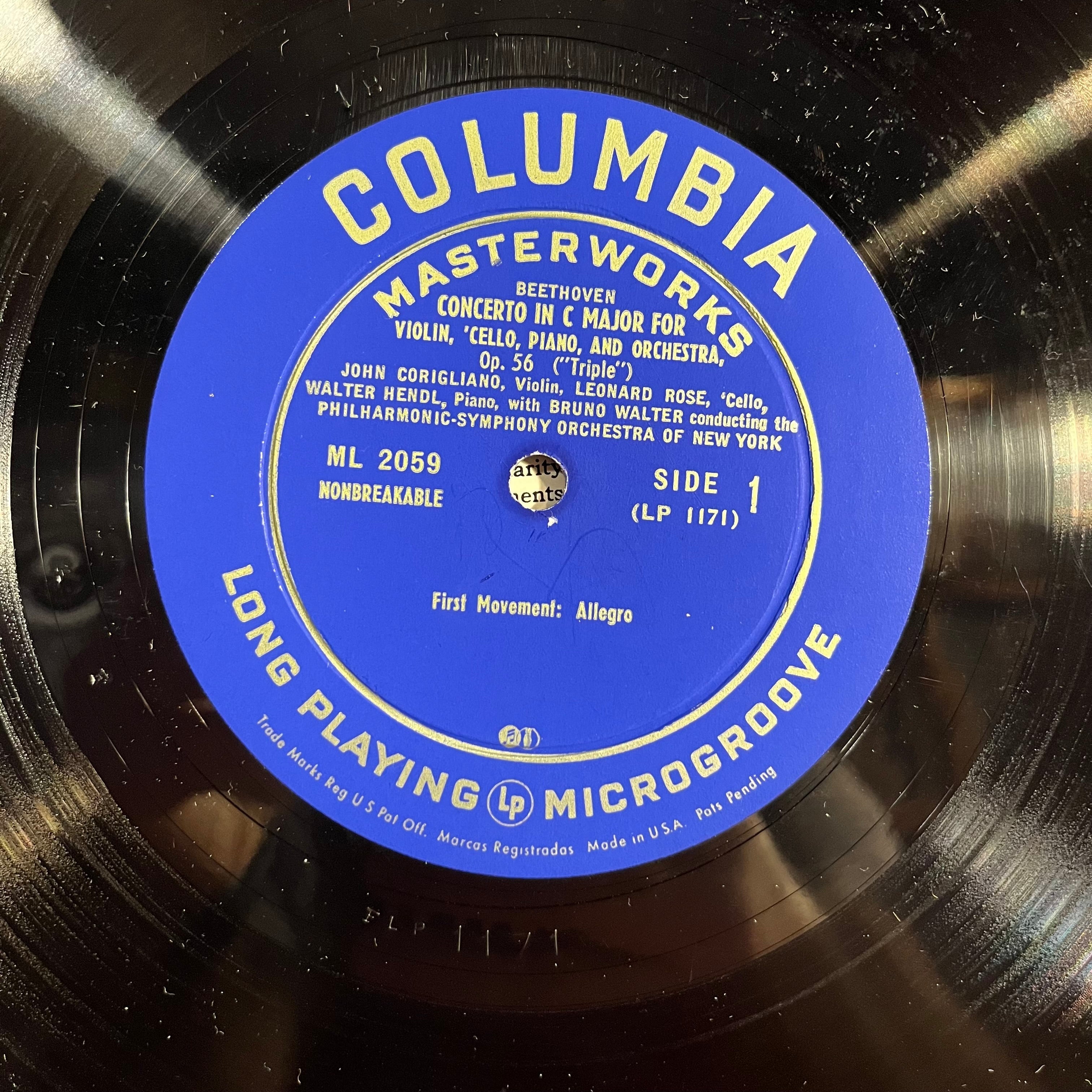 Ludwig van Beethoven - Concerto In C Major For Violin, 'Cello, Piano, And Orchestra, Op. 56 ("Triple") 10" | Near Mint (NM) Excellent (EX) Love Vinyl Records