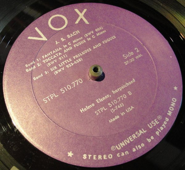 Johann Sebastian Bach - Harpsichord Music / Œuvres Pour Clavecin | Near Mint (NM) Near Mint (NM) Love Vinyl Records