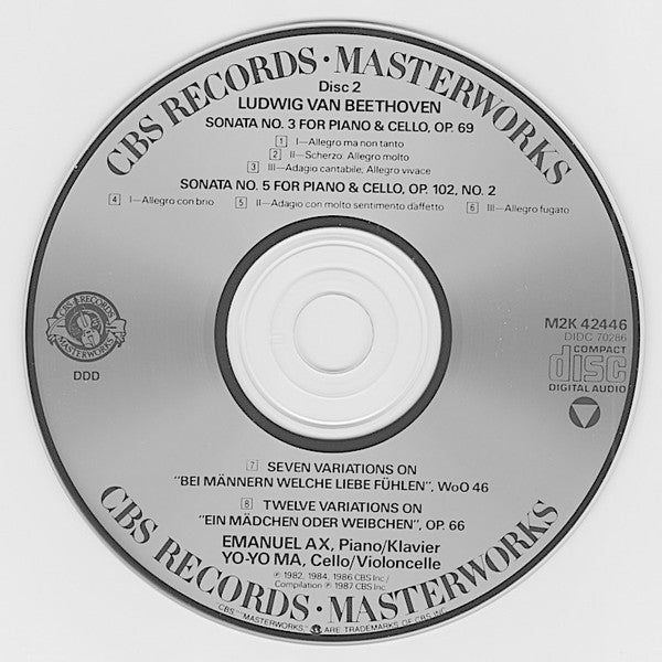 Ludwig van Beethoven - The Sonatas For Piano/Klavier & Cello (2xCD) | Near Mint (NM) Near Mint (NM) Love Vinyl Records