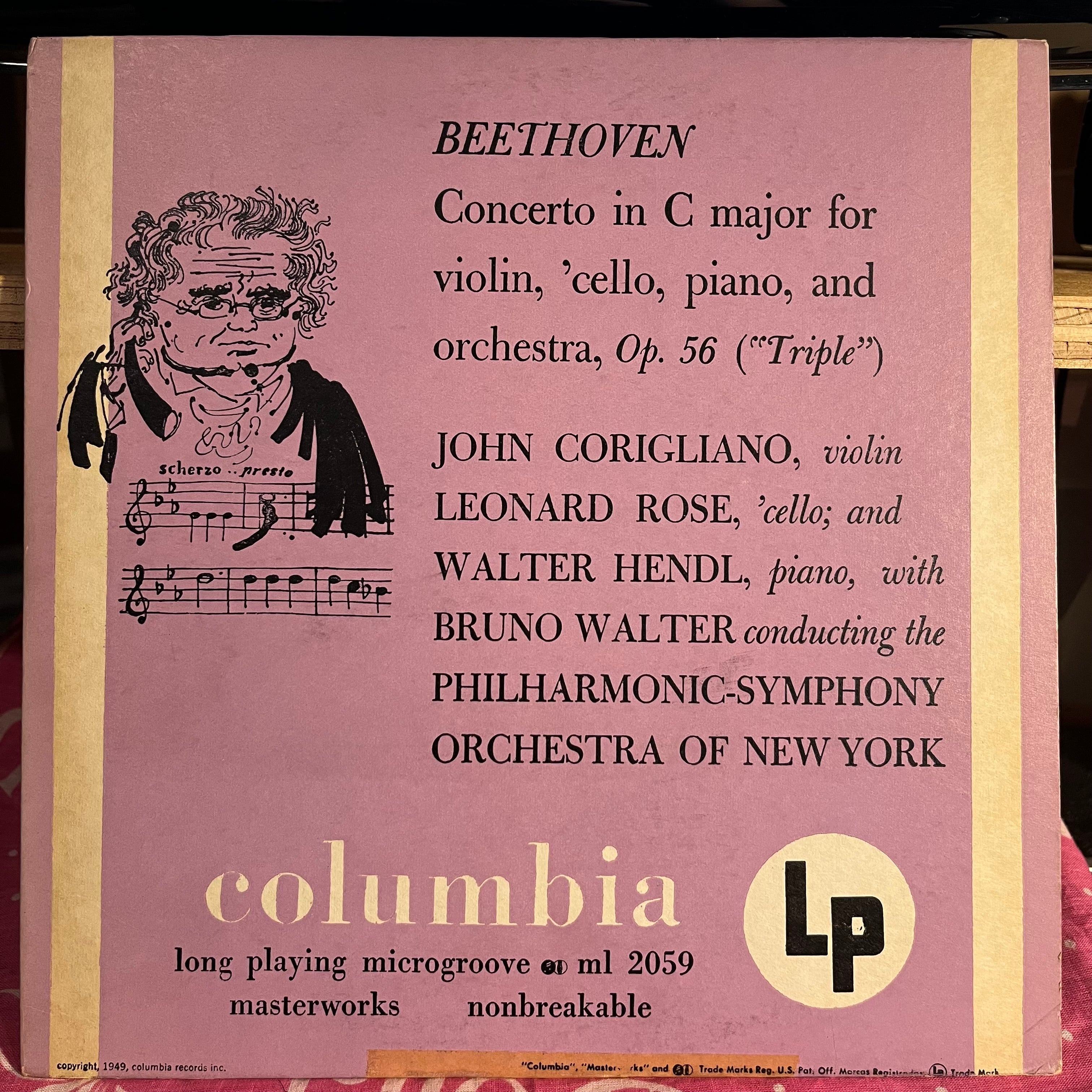 Ludwig van Beethoven - Concerto In C Major For Violin, 'Cello, Piano, And Orchestra, Op. 56 ("Triple") 10" | Near Mint (NM) Excellent (EX) Love Vinyl Records